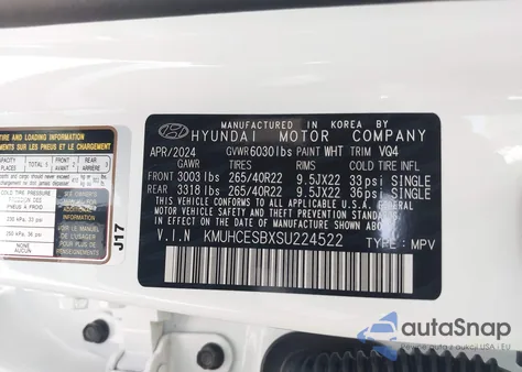 2025 Genesis Gv80 2.5T Prestige Awd z USA, uszkodzony, nr VIN KMUHCESBXSU224522